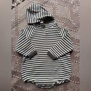 Quincy Mae Striped Gray Green infant onsie 18-24mo